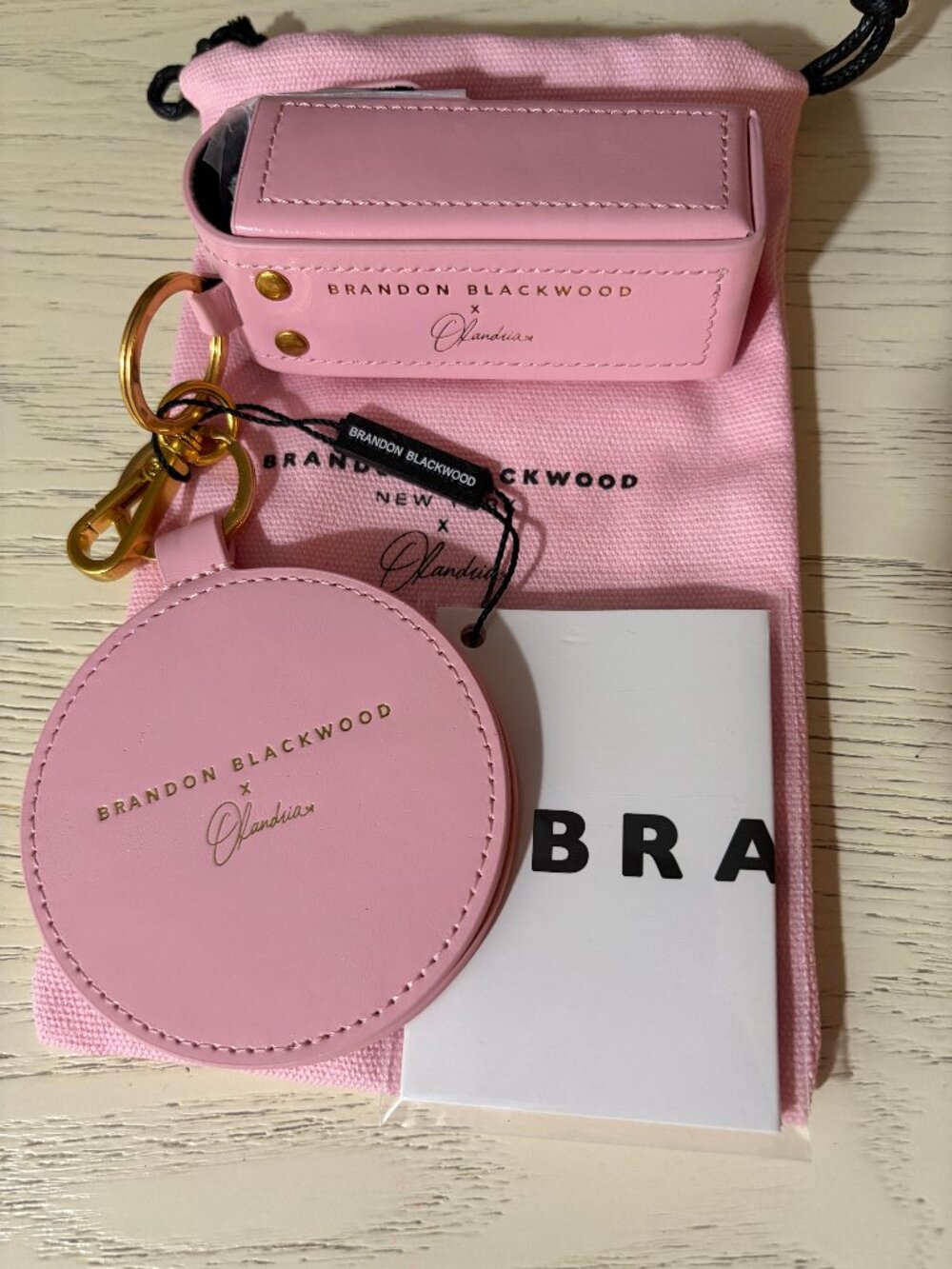 Brandon Blackwood x Olandria O-Lipstick Bag Charm Pink Oiled Leather Limited